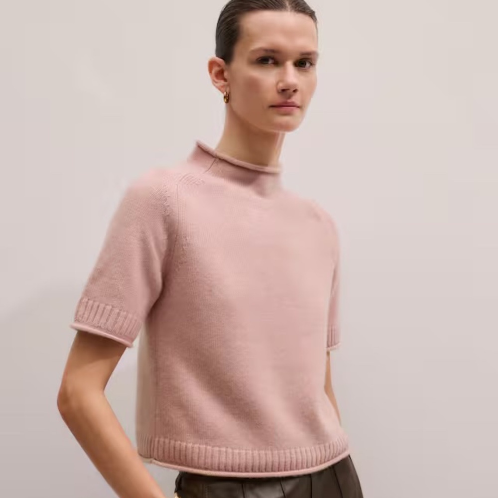 ME+EM NWT Cashmere Roll Trim Knit Tee